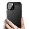 Husa pentru iPhone 14 Pro aspect metal slefuit negru 4