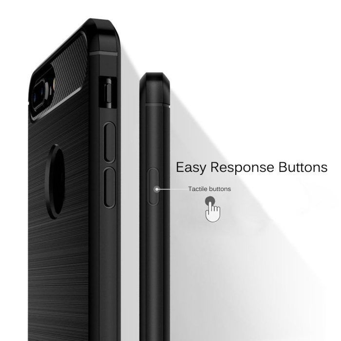 Husa pentru iPhone 8 Plus aspect metal slefuit negru 3