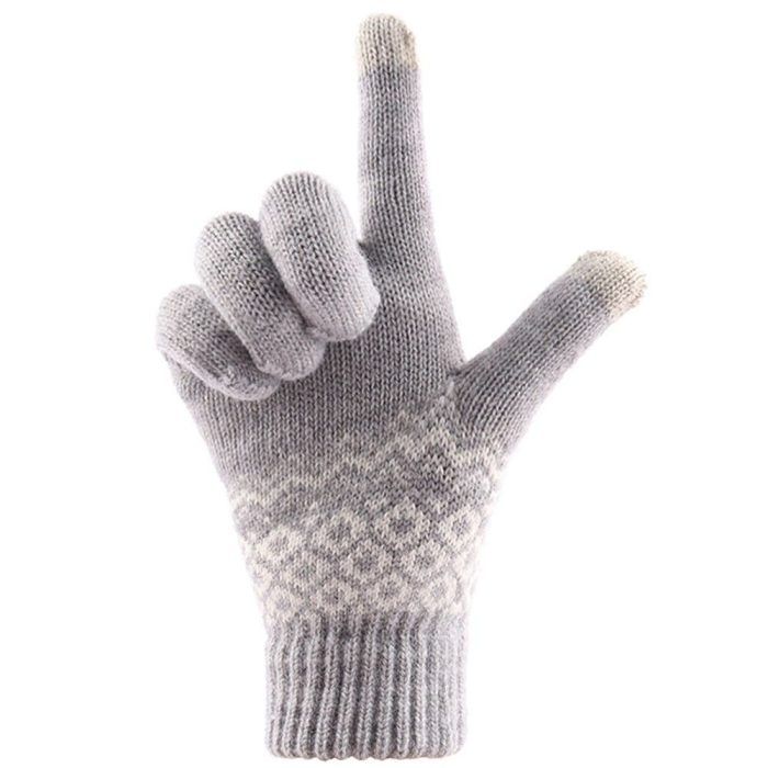 Manusi Touchscreen de lana dama Knitting ST0003 Gri 3