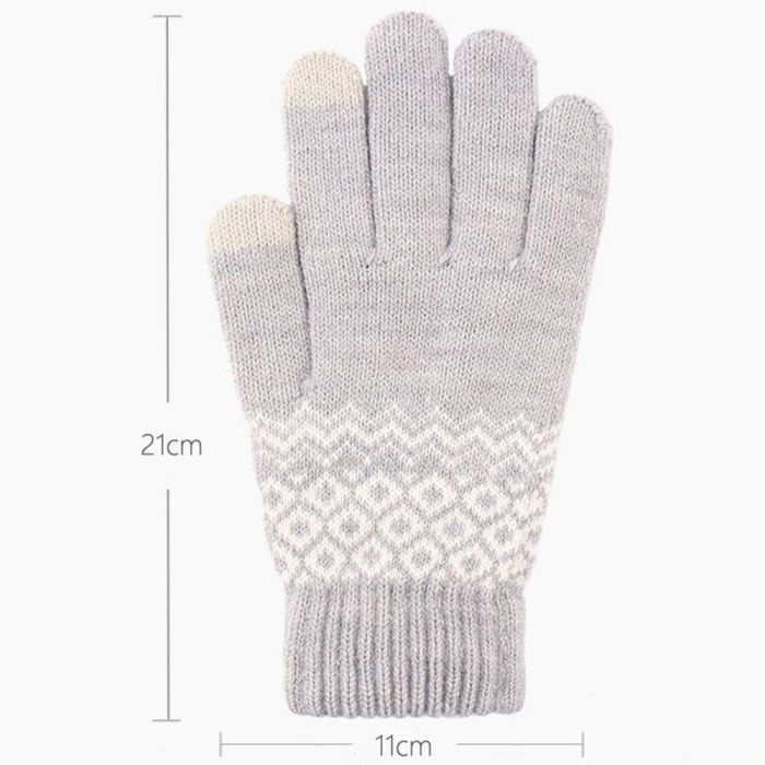 Manusi Touchscreen de lana dama Knitting ST0003 Gri 4