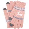 Manusi touchscreen dama non alunecare din lana Atlantic roz 4