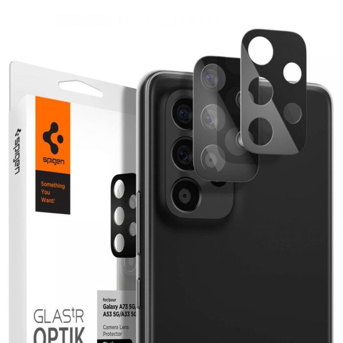 Pachet 2x Folie camera Samsung Galaxy A73 5G / A53 5G / A33 5G Optik.TR Spigen - Negru