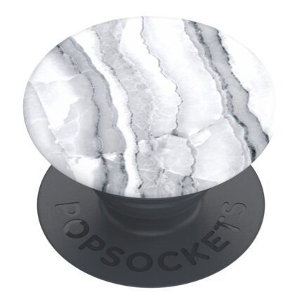 Suport universal pentru telefon si tableta PopSockets - PopGrip White Granite