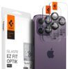 Set 4 folii sticla camera foto Spigen Optik.TR â€EZ FITâ€ compatibil cu iPhone 14 Pro / 14 Pro Max