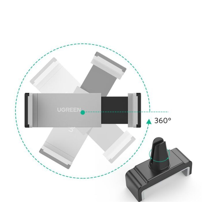 Suport auto grila ventilatie 30283 rotatie 360° Ugreen Negru gri 3