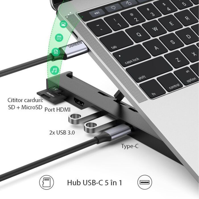 pliabil cu Type-C la 2x USB 3.0