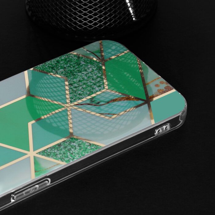 Husa compatibila cu Apple iPhone 14 Pro Atlantic Marble verde 3