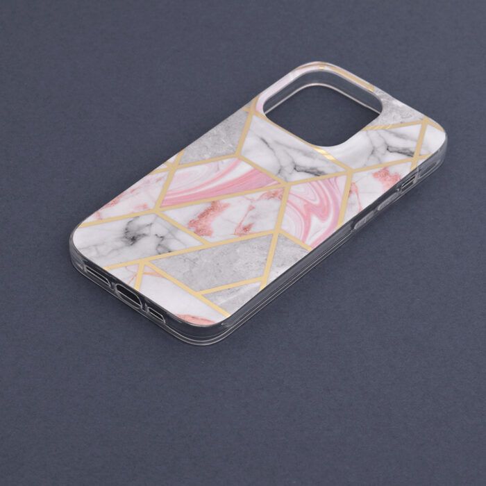 Husa compatibila cu Apple iPhone 14 Pro Max Atlantic Marble roz 4