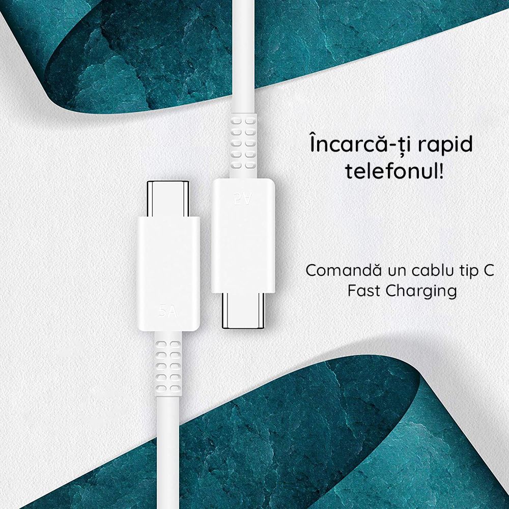 Cablu de Date Type-C la Type-C Fast Charging 5A Samsung Alb