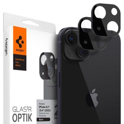 Pachet 2x Folie camera iPhone 13 / 13 Mini Optik.TR Spigen - Negru