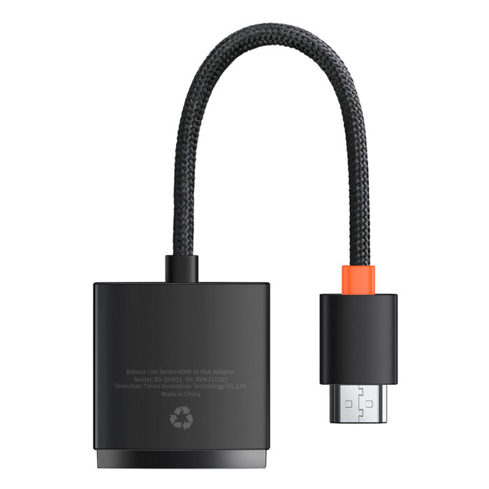 Adaptor HDMI la VGA Jack 3.5mm Micro USB Intrare Curent 1080P 60Hz Baseus Lite Series WKQX010101 Black 2