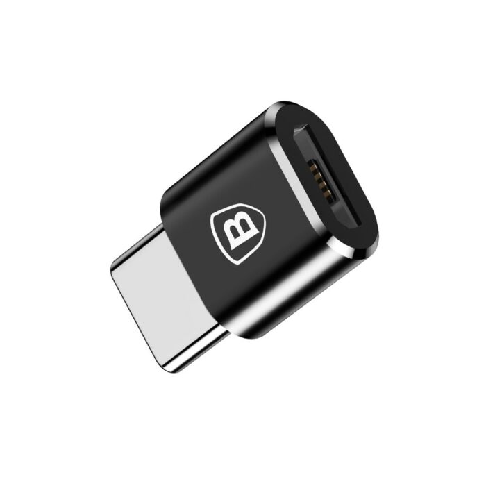 Adaptor OTG Micro USB la Type C 2.4A Baseus CAMOTG 01 Black 2