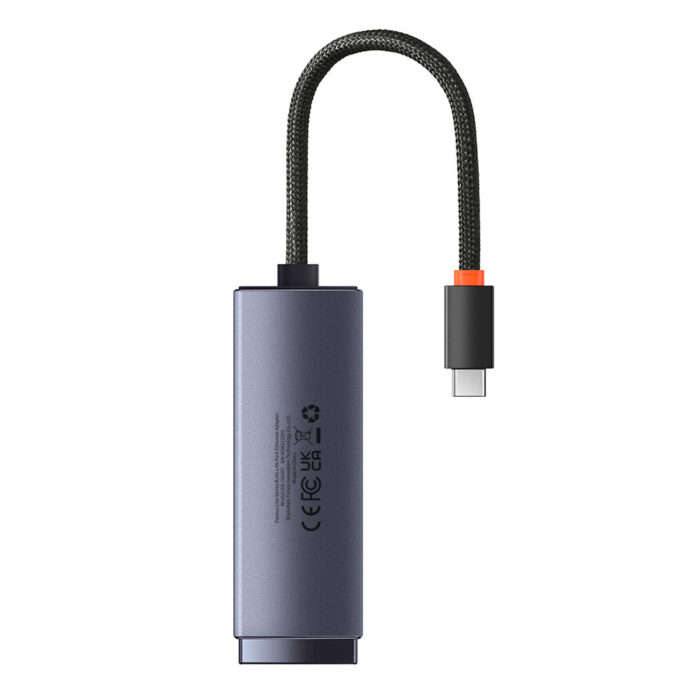 Adaptor USB C la RJ45 LAN Port 100Mbps Baseus Lite Series WKQX000213 Gray 3