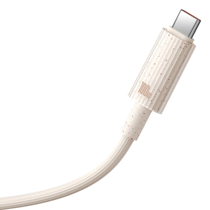 Cablu Type C la USB C Super Fast Charge 100W 480Mbps 2m Baseus Habitat Series P10360202421 01 Wheat Pink 1