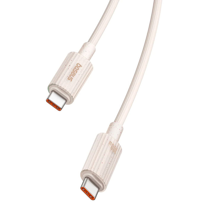 Cablu Type C la USB C Super Fast Charge 100W 480Mbps 2m Baseus Habitat Series P10360202421 01 Wheat Pink 3