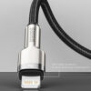 Cablu USB la Lightning 2.4A 480Mbps 25cm Baseus Cafule Series Metal CALJK 01 Black 3