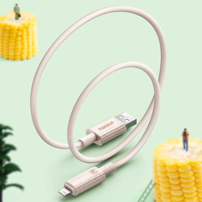 Cablu USB la Lightning 480Mbps 2.4A 1m Baseus Habitat Series P10360200421 00 Wheat Pink 4