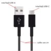 Cablu USB la Type C 480Mbps 2.1A 1m Samsung EP DG970BBE Black Bulk Packing 2