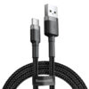 Cablu USB la Type C Fast Charge 3A 480Mbps 0.5m Baseus Cafule CATKLF AG1 Gray Black