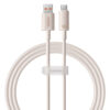 Cablu USB la Type C Fast Charging 100W 480Mbps 1m Baseus Habitat Series P10360203421 00 Wheat Pink