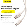Cablu USB la Type C Fast Charging 100W 480Mbps 1m Baseus Habitat Series P10360203421 00 Wheat Pink 2