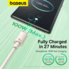 Cablu USB la Type C Fast Charging 100W 480Mbps 1m Baseus Habitat Series P10360203421 00 Wheat Pink 4