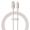 Cablu USB to Lightning 480Mbps 2.4A 2m Baseus Habitat Series P10360200421 01 Wheat Pink