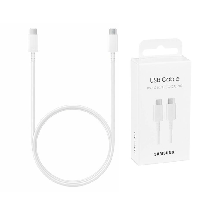 Cablu de Date USB C to Type C Super Fast Charging 5A 1m Samsung EP DN975BWEGWW White Blister Packing
