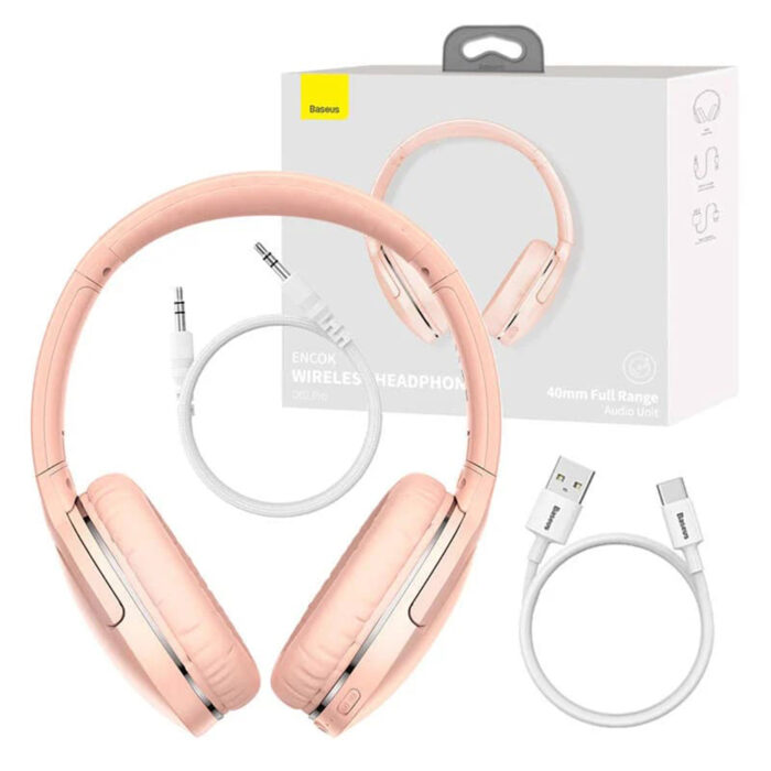 Casti Bluetooth Wireless Noise Reduction Baseus Encok D02 Pro NGTD010304 Pink 5