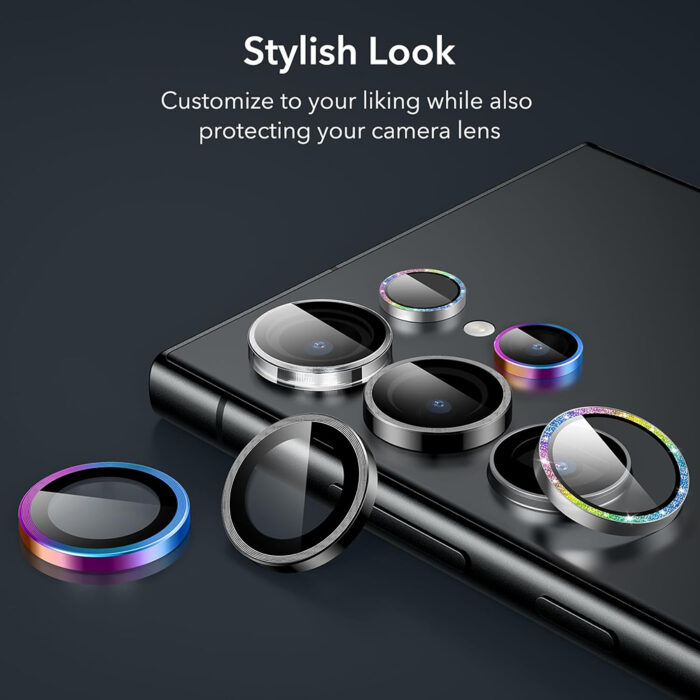 Folie Camera pentru Samsung Galaxy S24 Ultra ESR Lens Protector Tempered Glass Black 6