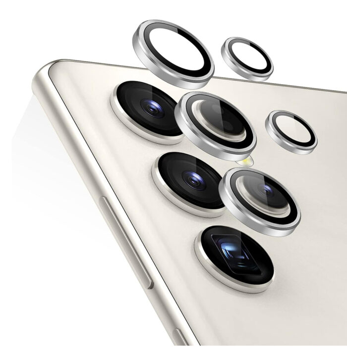 Folie Camera pentru Samsung Galaxy S24 Ultra ESR Lens Protector Tempered Glass Silver