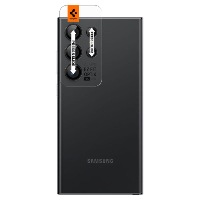 Folie Camera pentru Samsung Galaxy S24 Ultra set 2 Spigen Optik.tR EZ FIT Black 1