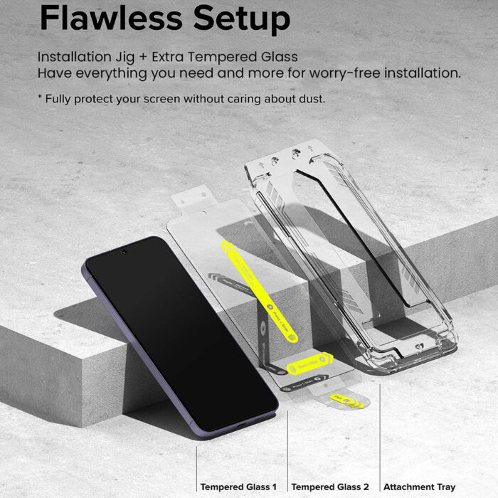 Folie pentru Samsung Galaxy S24 Plus set 2 Ringke Easy Slide Tempered Glass Clear 5