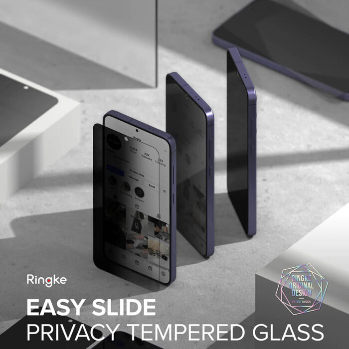 Folie pentru Samsung Galaxy S24 Plus set 2 Ringke Easy Slide Tempered Glass Privacy 1