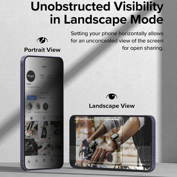 Folie pentru Samsung Galaxy S24 Plus set 2 Ringke Easy Slide Tempered Glass Privacy 2