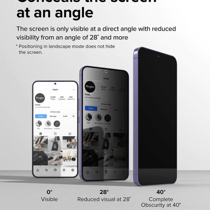 Folie pentru Samsung Galaxy S24 Plus set 2 Ringke Easy Slide Tempered Glass Privacy 3