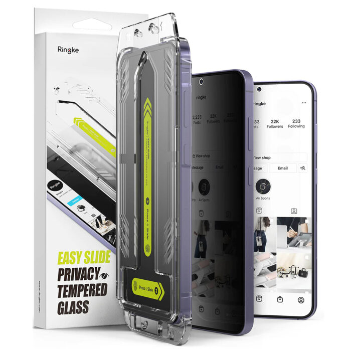 Folie pentru Samsung Galaxy S24 Plus set 2 Ringke Easy Slide Tempered Glass Privacy