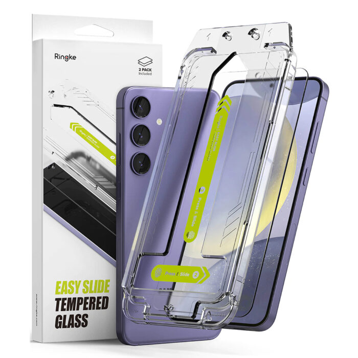 Folie pentru Samsung Galaxy S24 set 2 Ringke Easy Slide Tempered Glass Clear