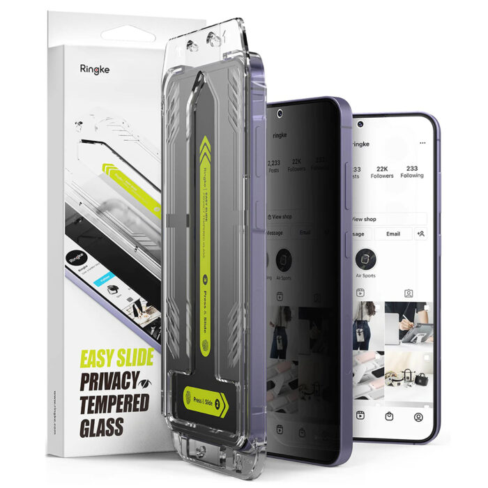 Folie pentru Samsung Galaxy S24 set 2 Ringke Easy Slide Tempered Glass Privacy