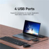 Hub USB la 4x USB 3.0 5Gbps 1m Baseus UltraJoy Series B0005280B111 03 Black 3