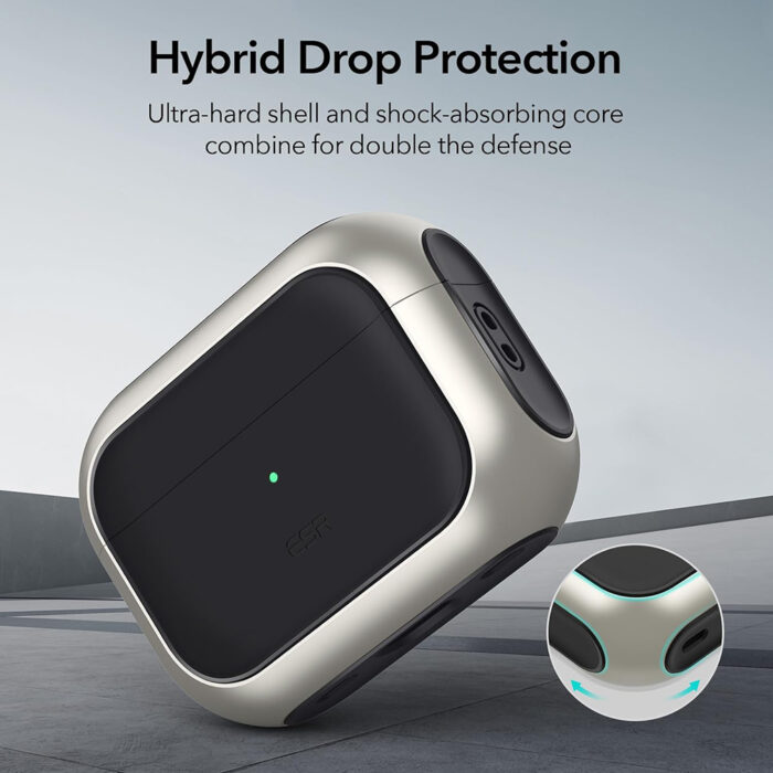 Husa pentru Apple AirPods Pro 1 2 ESR Orbit Hybrid HaloLock Titanium 3