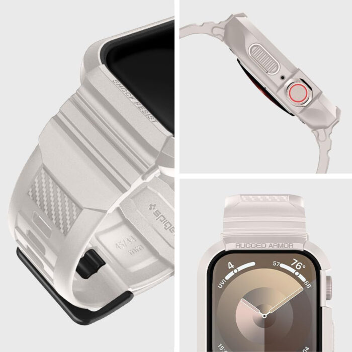 Husa pentru Apple Watch 4 5 6 SE SE 2 7 8 9 44mm45mm Curea Spigen Rugged Armor Pro Dune Beige 6