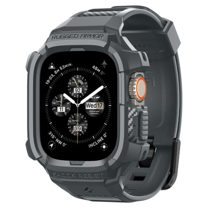 Husa pentru Apple Watch Ultra Ultra 2 Curea Spigen Rugged Armor Pro Dark Grey 6