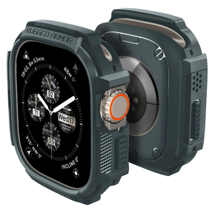 Husa pentru Apple Watch Ultra Ultra 2 Spigen Rugged Armor Abyss Green