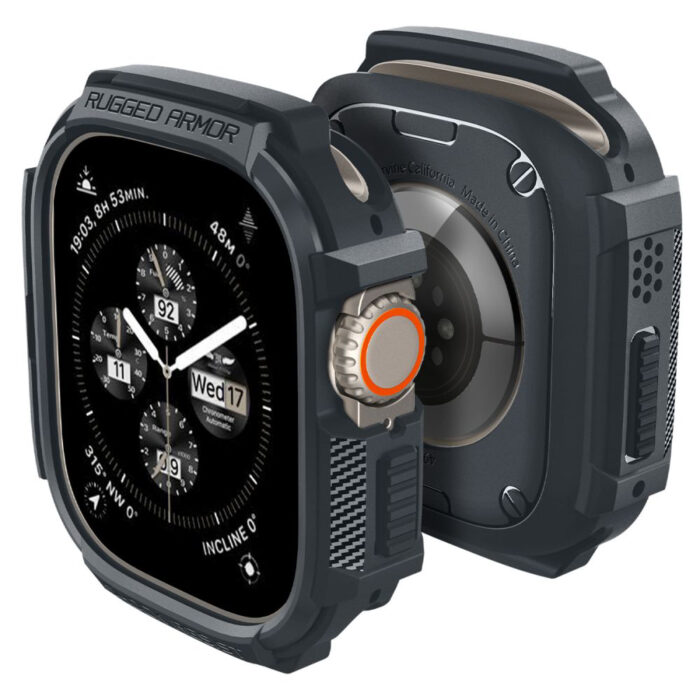 Husa pentru Apple Watch Ultra Ultra 2 Spigen Rugged Armor Dark Grey