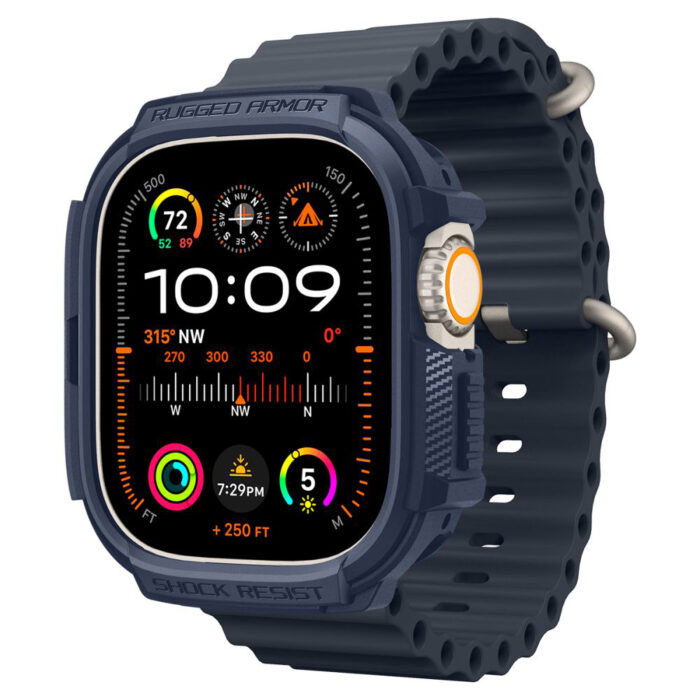 Husa pentru Apple Watch Ultra Ultra 2 Spigen Rugged Armor Navy Blue 1