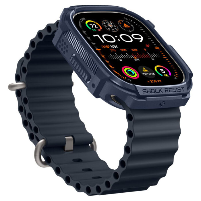 Husa pentru Apple Watch Ultra Ultra 2 Spigen Rugged Armor Navy Blue 4