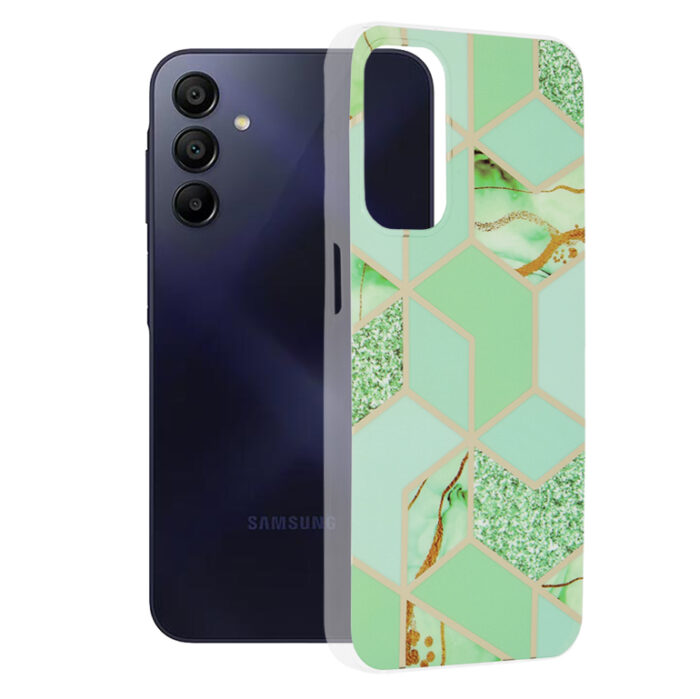 Husa pentru Samsung Galaxy A15 4G A15 5G Techsuit Marble Series Green