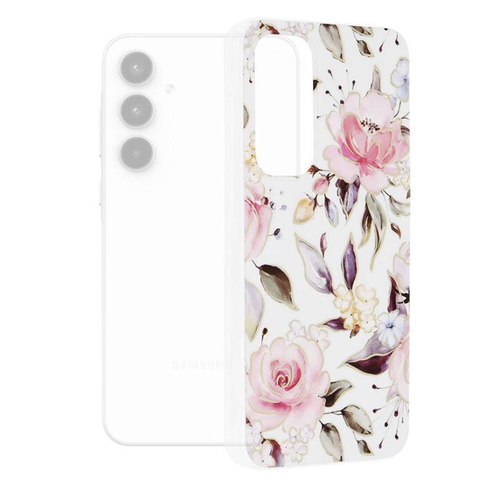 Husa pentru Samsung Galaxy A35 5G Techsuit Marble Series Chloe White