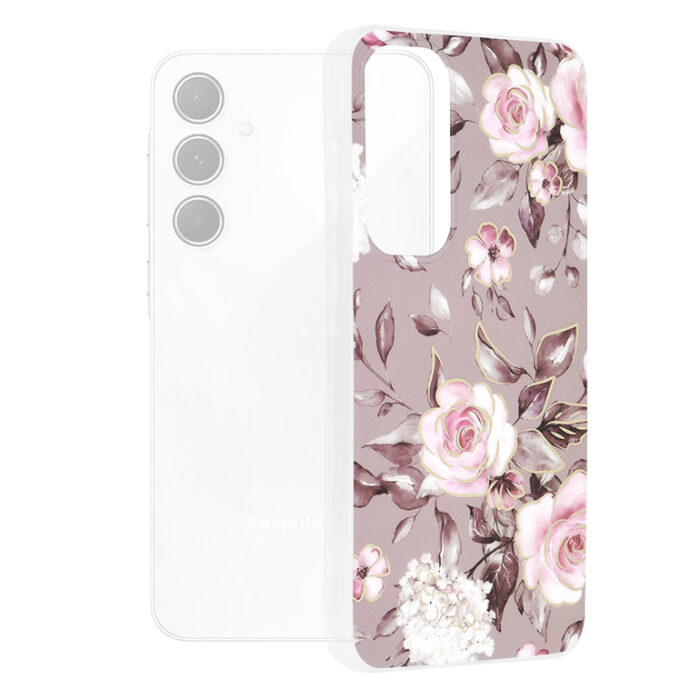 Husa pentru Samsung Galaxy A55 5G Techsuit Marble Series Bloom of Ruth Gray